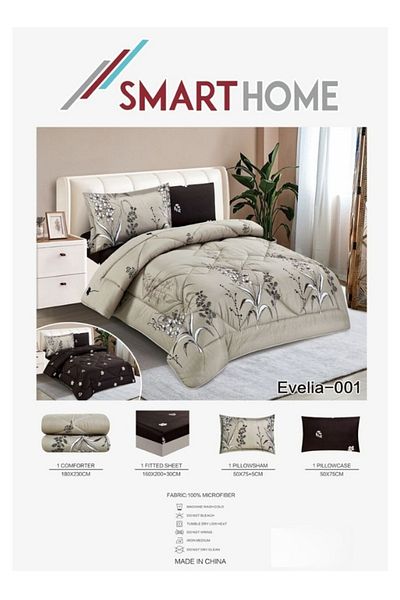smart home Comforter set, double-sided mattress consisting of 4 pieces, comforter 4 pieces, 100% microfiber