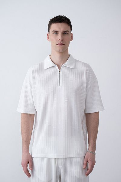 İLKCET MODA Ανδρικό μπλουζάκι με φερμουάρ