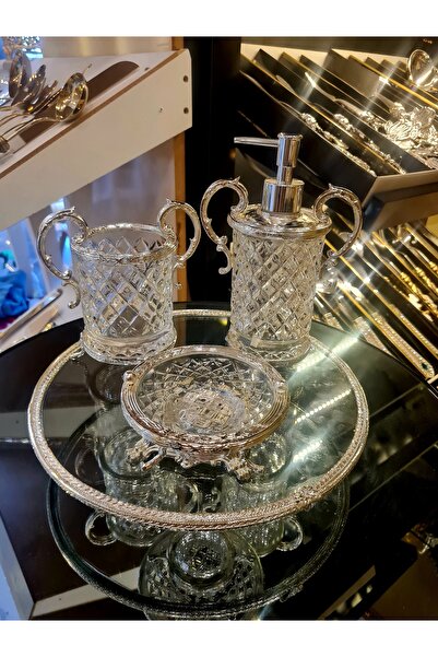 BULUTHOMEAKSESUAR طقم حمام كلاسيكي فضي