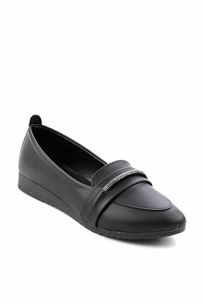 Bambi Siyah Kadın Loafer Ayakkabı K01214032509