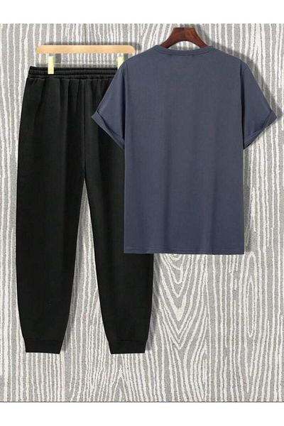 LA VESTİTİ Unisex Oversize Smoked Paris, Special Design Supplement - Black Printed Jogger Tracksuit