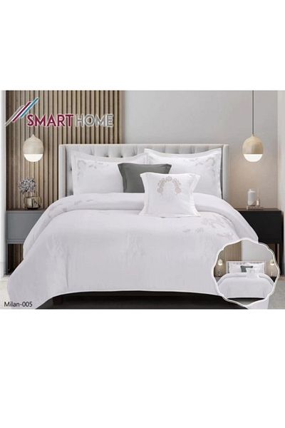 smart home Embroidered two-sided quilt set, two-sided mattress, consisting of 6 pieces, quilt with 6-piece