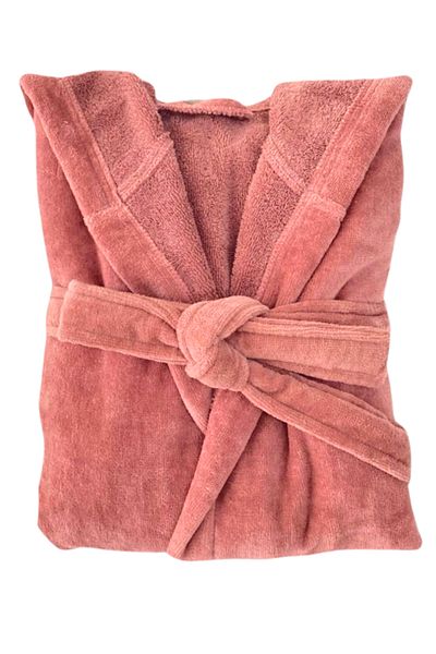 Mokita Home 100% βαμβακερό βελούδο Dusty Rose Color Unisex Ανδρικό και Γυναικείο Μπουρνούζι Μαλακό Υπερμεγέθη Μπουρνούζι
