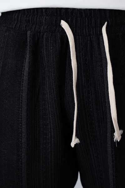 İLKCET MODA Λεπτομέρεια με κορδόνια Μαύρο Oversize Ανδρικό Παντελόνι Bohemian