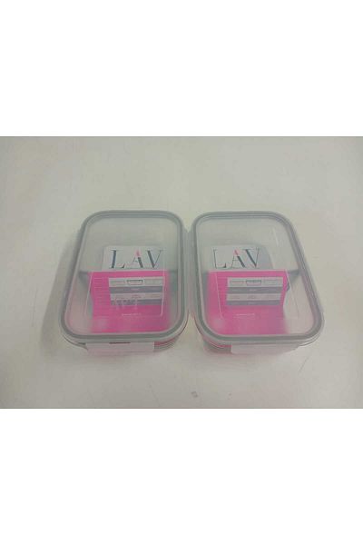 LAV Feyzade Fresco Two Section Ziplock Glass Storage Container Set of 2 1120Cc Rectangular (Frs-297)