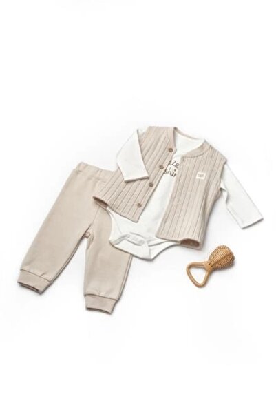 BabyCosy Organic Wear طقم سترة أطفال مكون من 3 قطع من القطن العضوي 100% لحديث...