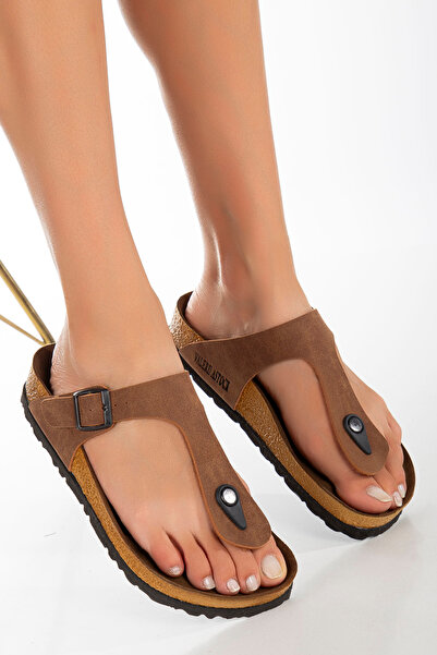 Valeriiastock Unisex Slippers - Flip Flops Model Tan Valeriiastock
