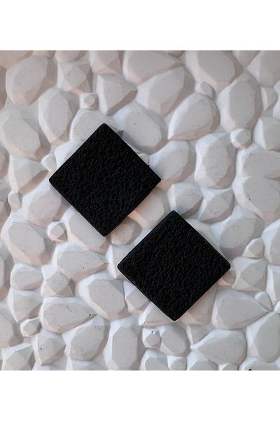 ACCESSORY Black Polymer Clay Earrings