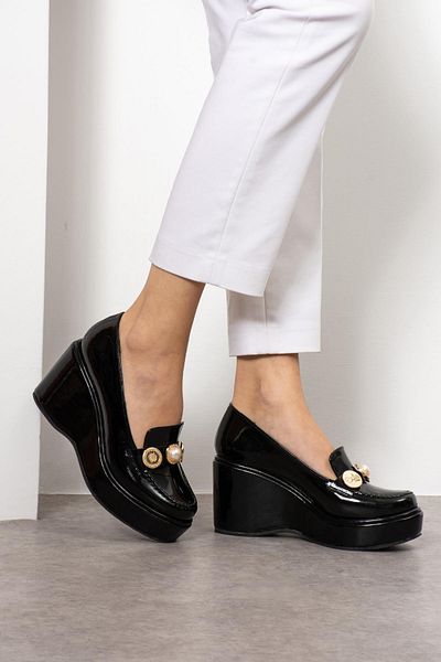 ZENNESHOES Karmen Wedge Heeled Buckle Women's Shoes