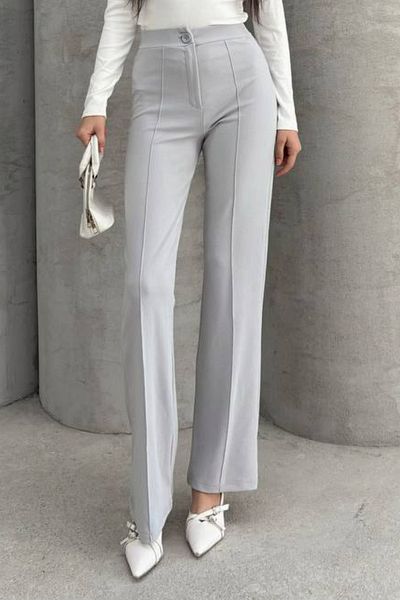 Mogi Butik High Waist Recovery Women's Palazzo Trousers 3021 - Flared Leg