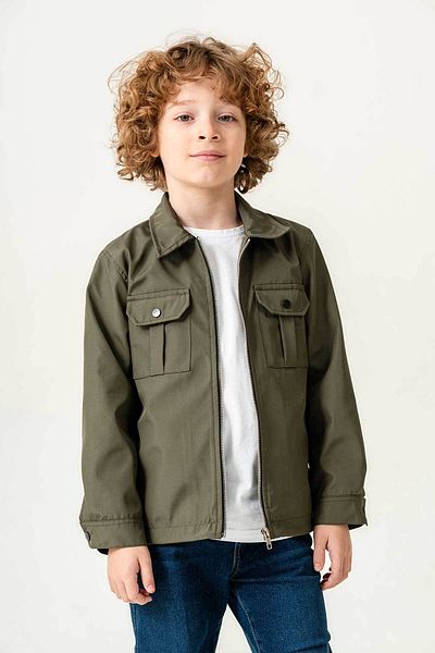 Gold Class Kidswear Яке за момчета с двоен джоб на гърдите и еластична регулируема талия