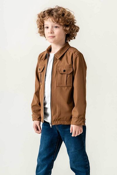 Gold Class Kidswear Яке за момчета с двоен джоб на гърдите и еластична регулируема талия