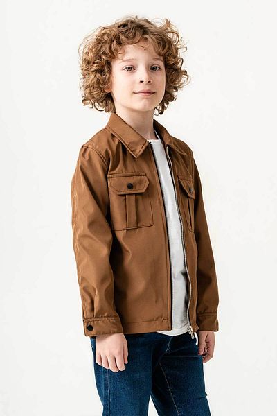 Gold Class Kidswear Яке за момчета с двоен джоб на гърдите и еластична регулируема талия
