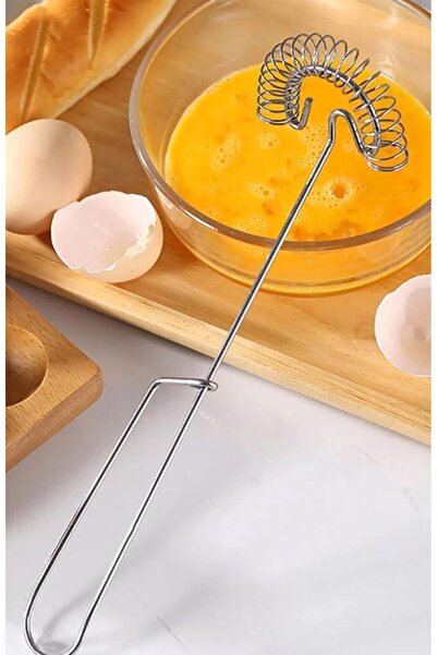 Busstier Stainless Steel Spring Egg Beater Manual Mixer Cream Sauce Stirrer Practical Kitchen Apparatus