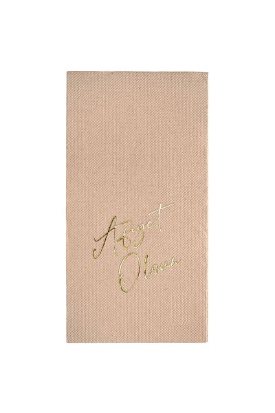 Story 40X40 cm Gold Foil Bon Appetit Patterned 16-Piece 1/8 Fold Kraft Colored Paper Napkins