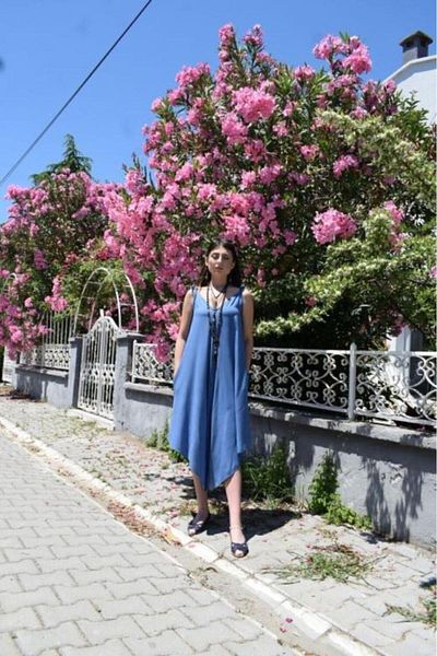 Yıldızistan Fusta pantaloni asimetrică cu buzunar cu bretele din viscoză pentru femei - H 5002270