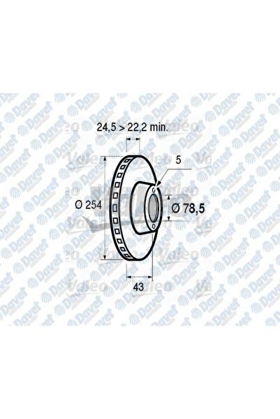 FREN DISKI ON HAVALI 254 MM FORD TRANSIT T12 91-00 ####