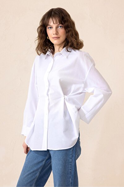 Olcay Fehér részletes gomb İsmaylı Camii Giyim 9313