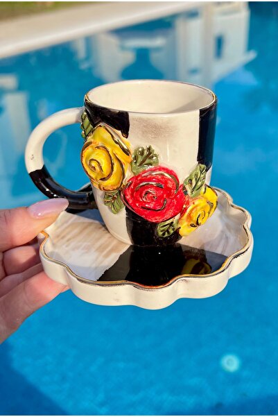 MAMALİZA 2 Turkish Coffee Cups. Handmade Ceramic Cup Suit. Custom Design Cups...