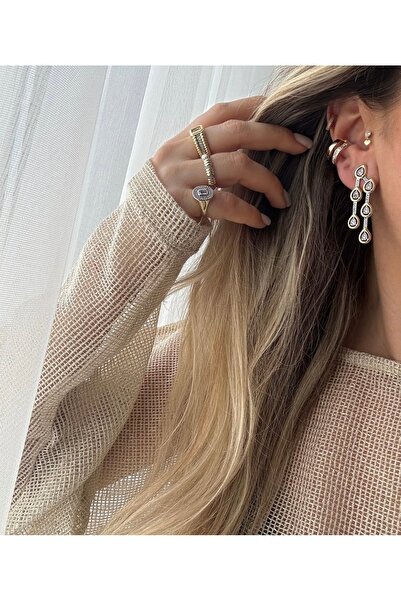 SU PERİSİ TAKI BİJUTERİ Vip Series Gold Brand Model Drop Earrings