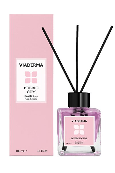 Viaderma Kare Şişe BubbleGum Esansı Bambu Çubuklu Oda Kokusu 100 ml