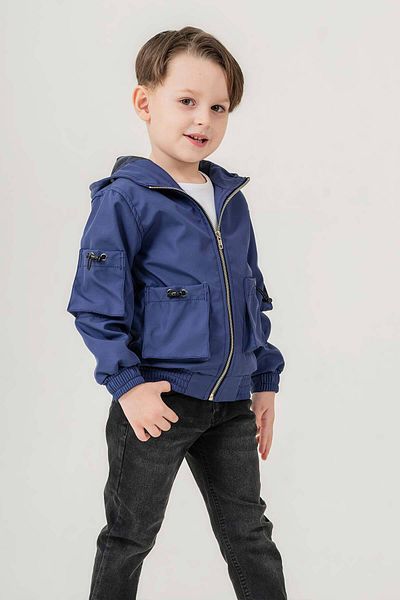 Gold Class Kidswear Jachetă impermeabilă pentru băieți, căptușită cu glugă cu buzunar dublu