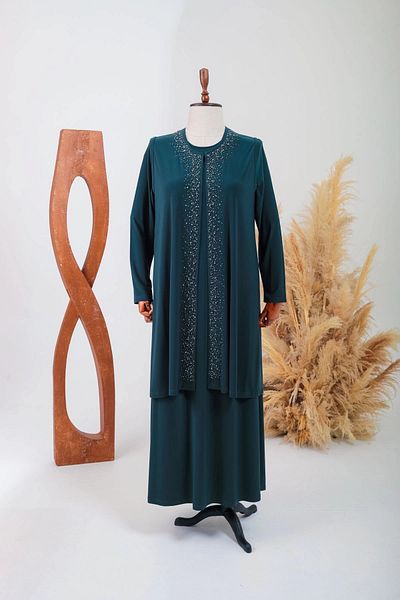 HESNA Set rochie de seară pentru mamă cu vestă brodată cu piatră elegantă Yaren