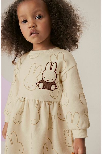2kids2mom Set rochie din bumbac cu model iepure și jambiere