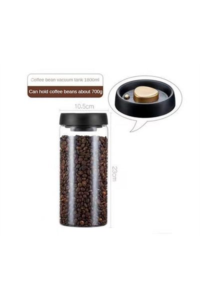 Choice 1800ml Coffee Beans Vacuum Sealed Tank Transparent Glass Food Storage Jars Household Moisture-proof