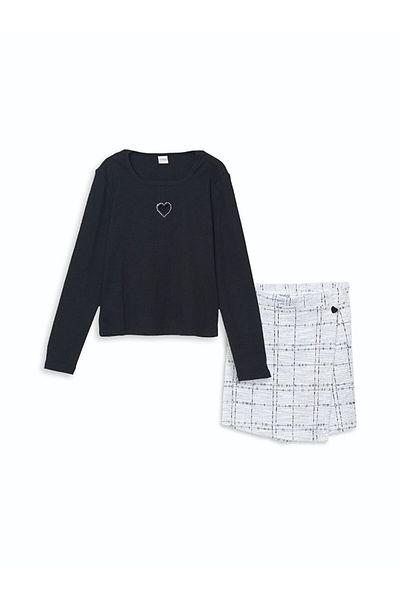 LC Waikiki Crew Neck - Girls T-Shirt & Shorts S50637Z4Nvy