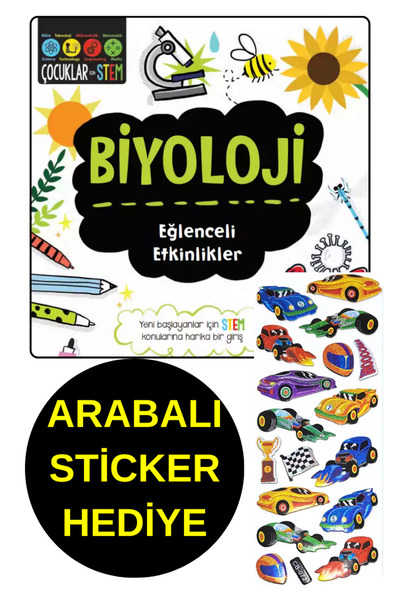 TÜRKİYE İŞ BANKASI KÜLTÜR YAYINLARI ARABALI STİCKER HEDİYE - BİYOLOJİ  - EĞLE...