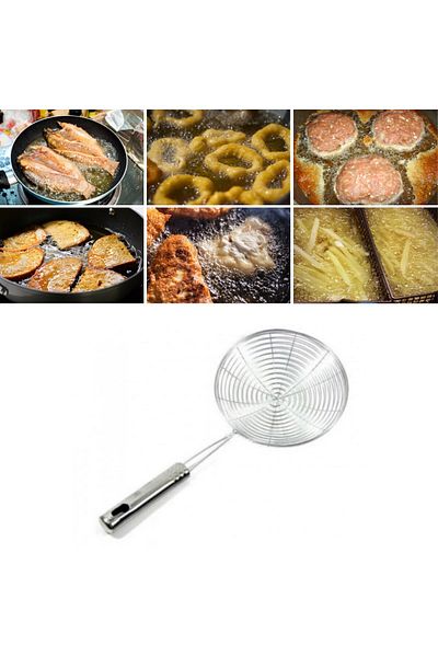 andela Practical and Useful 12 cm Oil Colander Frying Boiling Strainer (5057)