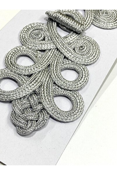 karantuhafiye Ασημένιο Βαμμένο Ιαπωνικό & Κινέζικο Κουμπί / Μεγάλο Πλεκτό Κουμπί