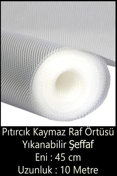 Pc Premium Center Pıtırcık Non-Slip Shelf Cover Transparent 45 cm X 10 Meters (Washable)