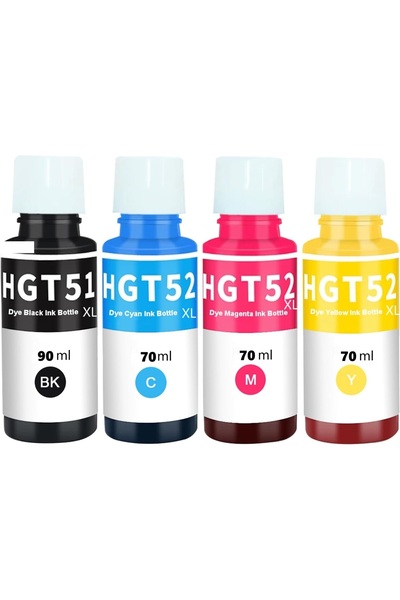 HP Gt51-52xl Smart Tank 530 Uyumlu 4 Renk Ithal Muadil Mürekkep Seti