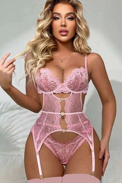 emosavm For Dreams 8465 Lacy Heart Αξεσουάρ Λεπτομερές Σετ κάλτσες με καλτσοδέτα