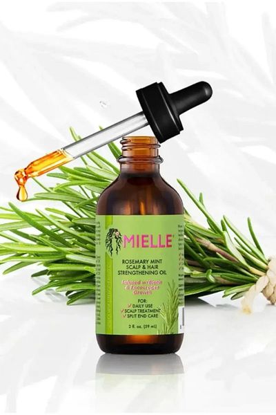 MIELLE زيت الشعر وفروة الرأس المعتمد من MIELLE ROSEMARY MINT، غني بالبيوتين ويعزز النمو، للاستخدام اليومي