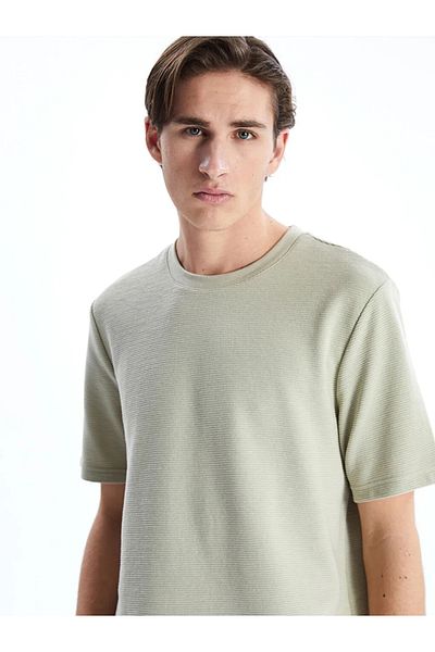 LC Waikiki Ανδρικό κοντομάνικο μπλουζάκι XSIDE Beige Crew Neck