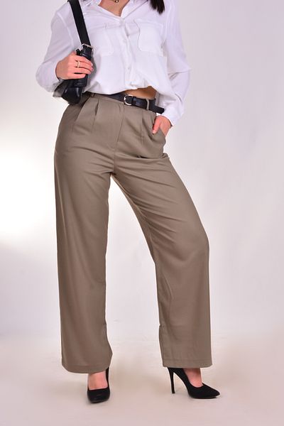 Melike Bakar Boutique Women's Wide Leg Belted Woven Trousers