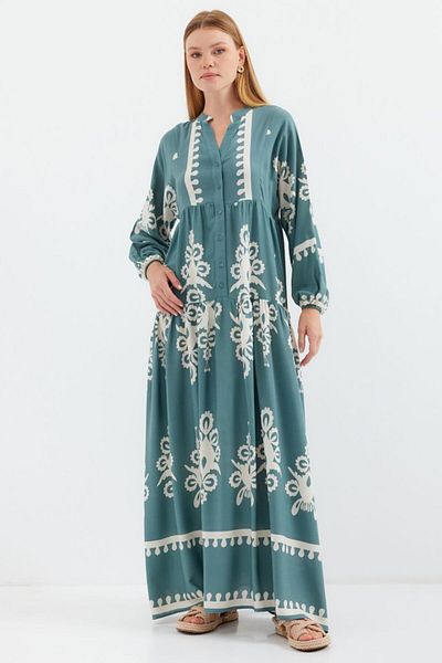 MRA Fashion    2423 Authentic Patterned Dress - F.Mint