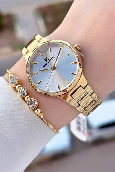 Daniel Klein Gold Color Women's Wristwatch Bracelet