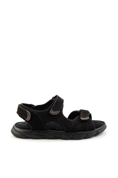 Bambi Black Leather Men's Sandals E 05078102501