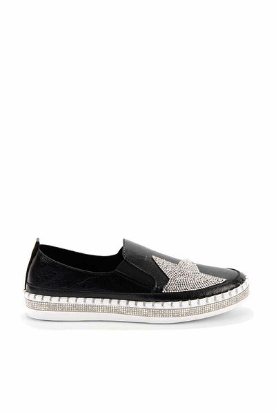 Bambi Pantofi casual de damă Black Lame K 01309215609