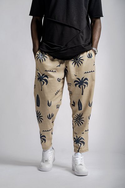Superbluemexico Unisex Ethnic Patterned and Figured Street Style Baguette Trousers