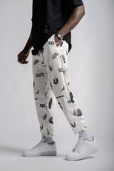 Superbluemexico Unisex Ethnic Patterned and Figured Street Style Baguette Trousers