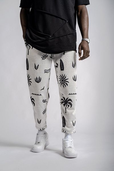 Superbluemexico Unisex Ethnic Patterned and Figured Street Style Baguette Trousers