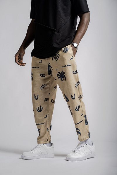 Superbluemexico Unisex Ethnic Patterned and Figured Street Style Baguette Trousers