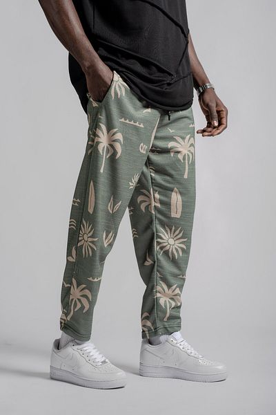 Superbluemexico Unisex Ethnic Patterned and Figured Street Style Baguette Trousers