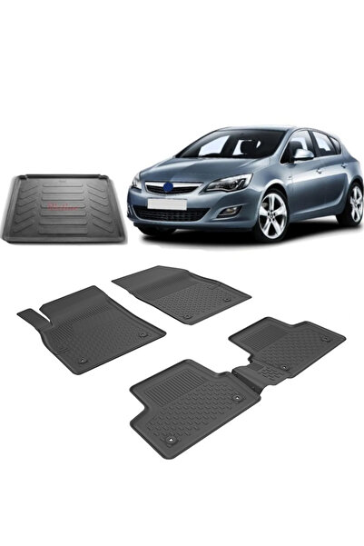 Sahler Opel Asta J Sedan 2009-2019 4.5D Paspas ve Rizline 3D Bagaj Havuzu Siyah