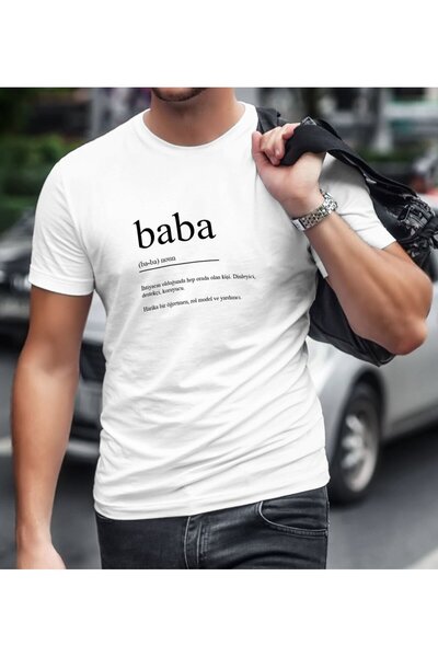 Bk Gift BK Home Baba Tasarımlı Beyaz T-Shirt-1